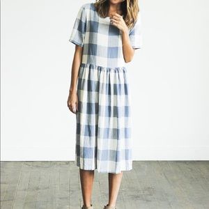 Clad & Cloth Blue Picnic Dress